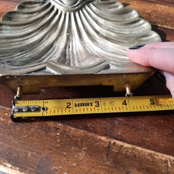 Solid Brass Shell Final, Tray, Wall Shelf Decor Victorian Art Nouveau Heavy - Picture 10 of 11